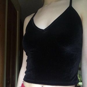 brandy melville black velvet tank